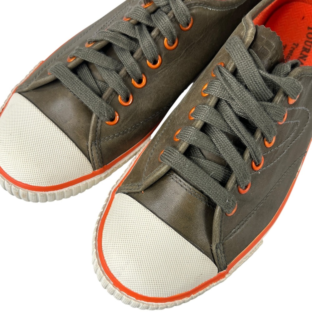 Tretorn Tournament Sneakers Mens 8 Olive Green Leather‎ Low Top Sporty Shoes - Picture 5 of 14